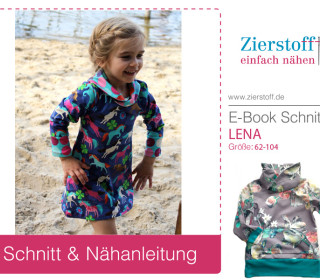 E-Book - Schalkragenshirt / Kleid „LENA“, Gr. 62 – 104